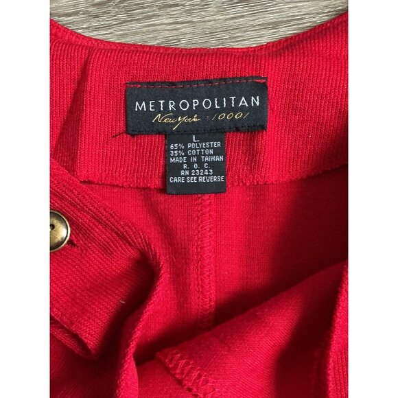 Metropolitan New York 10001 Women’s Large Red Overall Jumper Dress Pockets - Picture 6 of 7